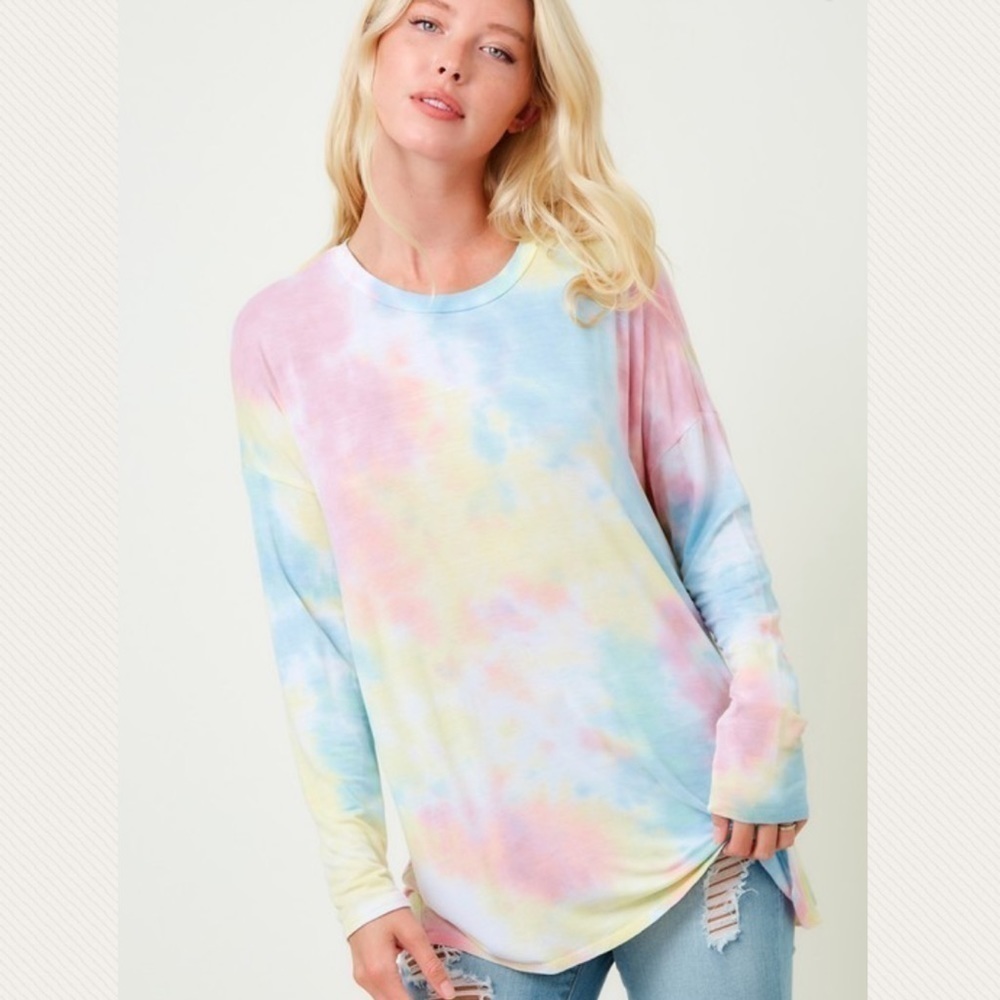 Cotton Candy Tie Dye Jersey Tunic Top